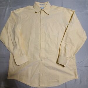 Vintage L. L. Bean Button Up XL Mens Yellow Long Sleeve Wrinkle Resistant Cotton